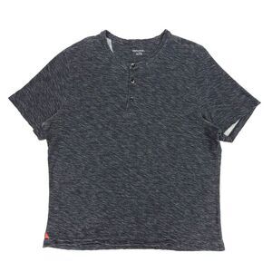 UNTUCKIT Sporty Relaxed Fit Knit Short Sleeve Henley Shirt Heathered Gray Men XL